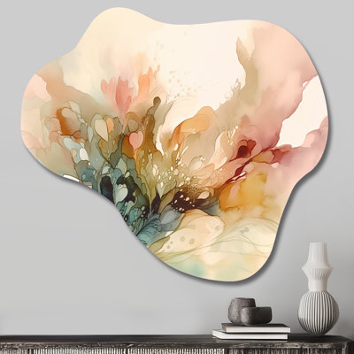 «Delicate Floral Impressions II», impression murale asymétrique florale en métal