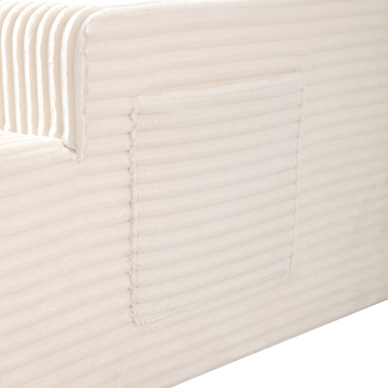 Très grande méridienne intérieure, canapé-lit rembourré 67 po avec porte-gobelets et 3 coussins