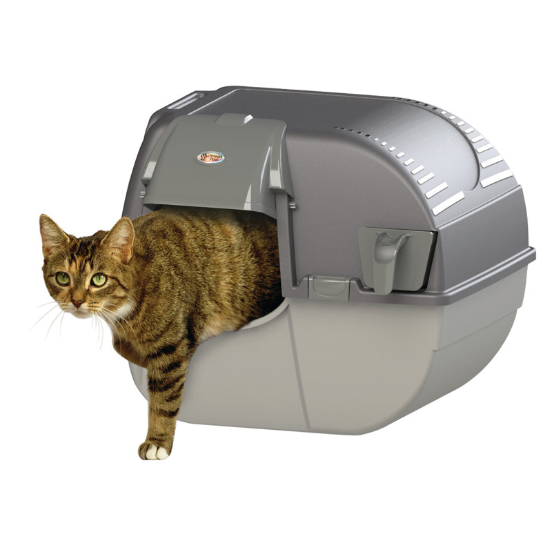 Plastic Enclosed Self-Cleaning Litter Box with Scoop