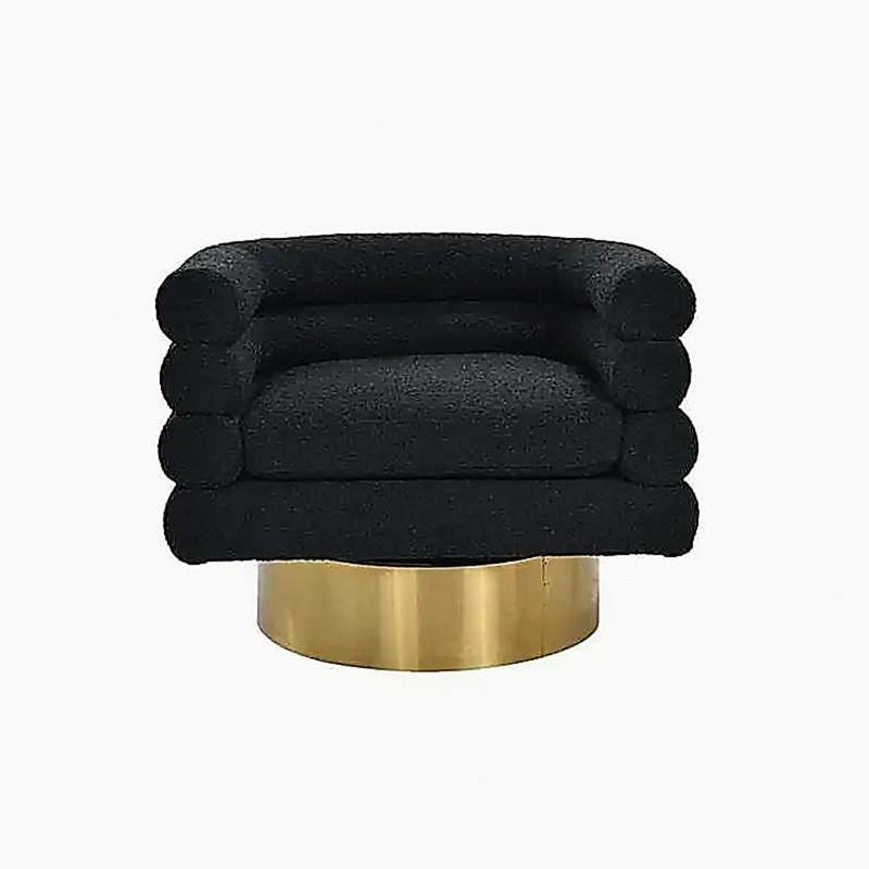 Fauteuil d'appoint pivotant Modern Boucle, Black