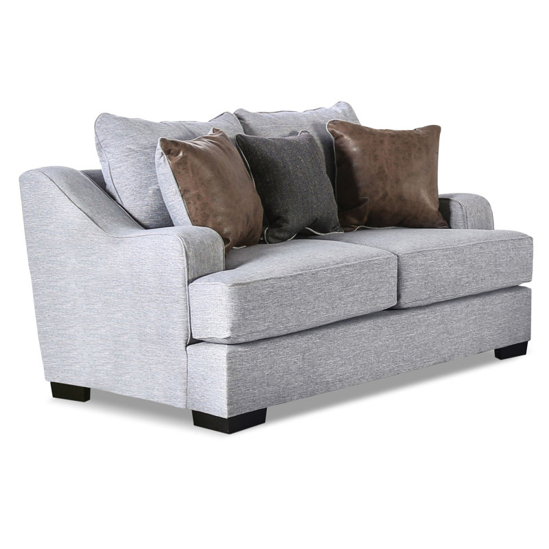 Anayi Recessed Arm Sofa, Light Gray 100% Polyester, 40" H x 71" W x 44" D