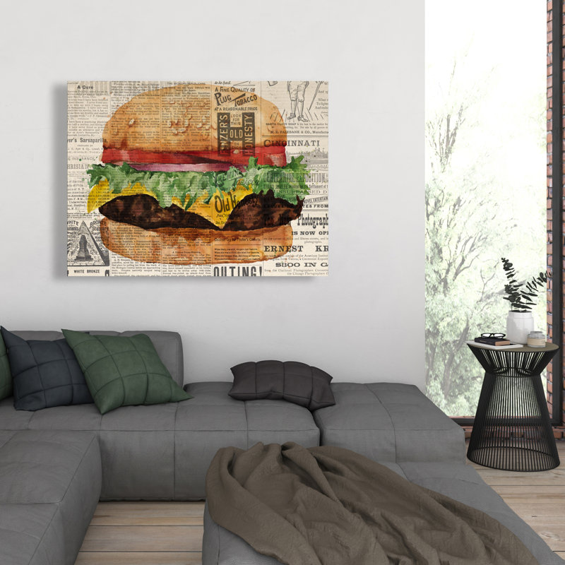 Toile «Cheeseburger» toute de style rétro | Décoration intérieure