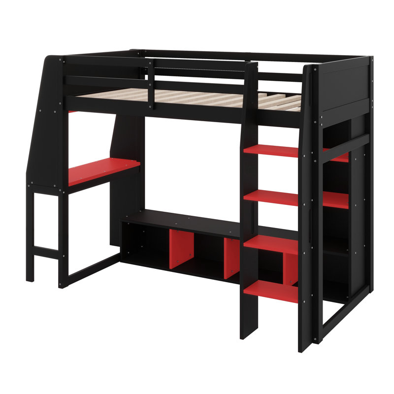 Lit mezzanine avec bureau Gaming