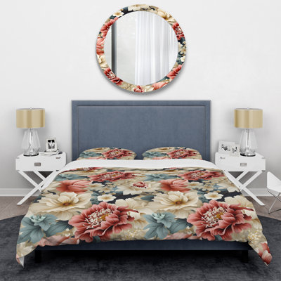 Ensemble de housse de couette Vintage Pastel Harmonous Paisley Dreams - Floral
