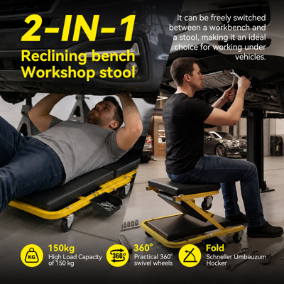 36" Folding Mechanic Creeper Seat, Basic