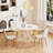 5-Piece Round Dining Table Set with 4 Velvet Dining Chairs-510743055-510743048