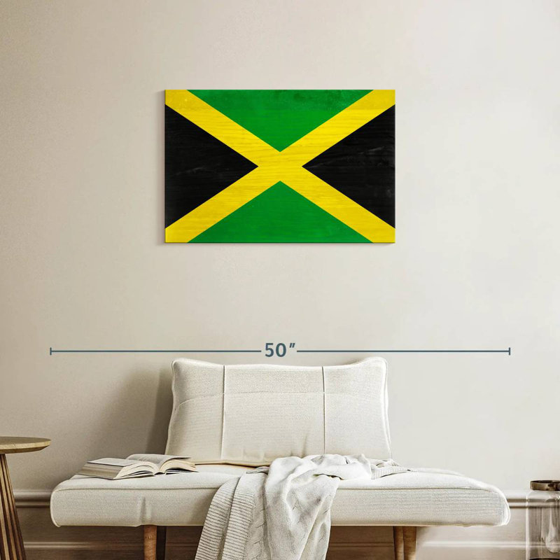 Borges Wood Jamaica Flag, 20" H x 30" W