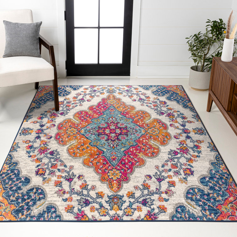 Lathan Bohemian FLAIR Boho Vintage Medallion Blue/Multi Rug