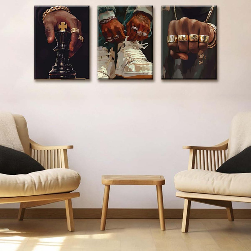 3 Piece Wrapped Canvas Print, 60 cm H x 120 cm W