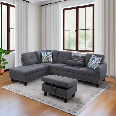 Linen 3-Piece Sofa Living Room Sofa Set