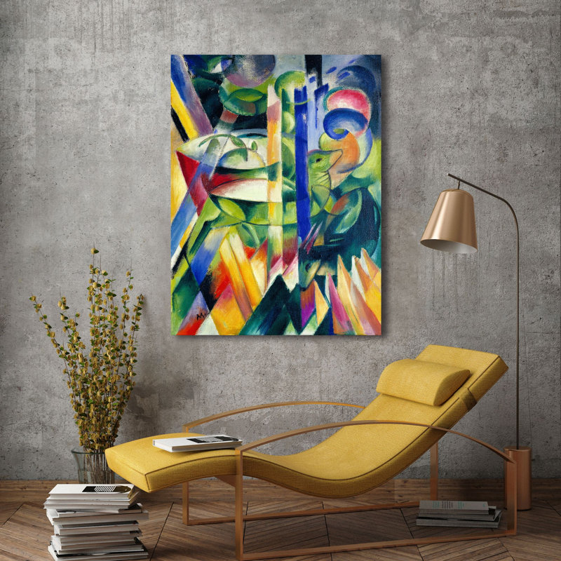 3AA6302 The Little Mountain Goats by Franz Marc - Wrapped Canvas Print, 100cm H x 70cm W x 4cm D