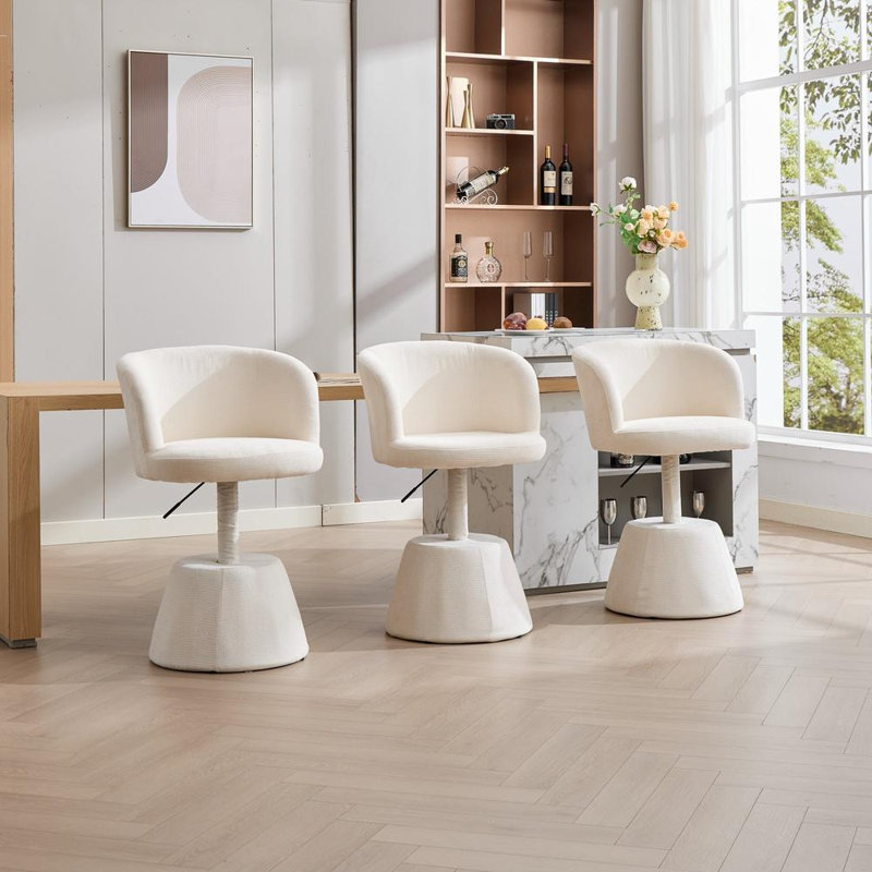 Tabouret de bar rotatif à hauteur réglable pivotant à 360 °, Beige