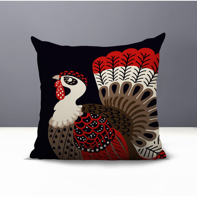 Oreiller carré réversible intérieur / extérieur Adini, Carré 17 po, Rouge