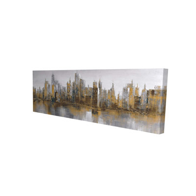 Toile sombre du paysage urbain | Décoration murale industrielle pour chambre à coucher