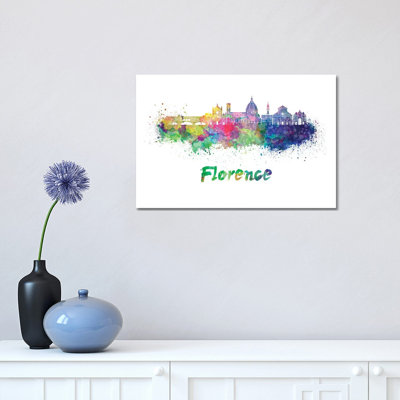 " Florence Skyline In Watercolor II " by Paul Rommer