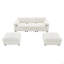 Canapé modulaire 86,5 po en chenille modulaire avec poches de rangement, ensemble de canapé en U à 5 places avec coussins, combinaison libre, canapé nuage moderne avec 2 repose-pieds mobiles pour le salon, appartement-126913250