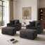 Upholstered Armchair with Footstool-1673948801