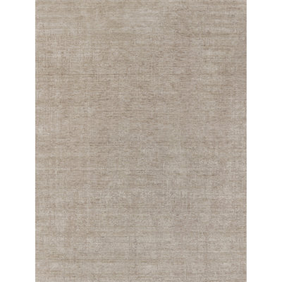 Hand Knotted Area Rug in Taupe/Ivory