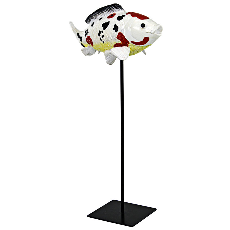 Hand-Painted Resin Japanese Koi Fish Sculpture
