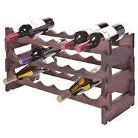 Solid Wood Floor Wine Bottle Rack, Mahogany