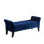 Banc de rangement 51,5 po en velours bleu marine
