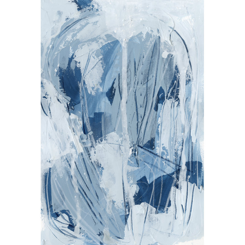 «Blue Falls II» par June Erica Vess - peinture sur toile tendue, H 30 po x l 20 po