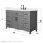 Beckett 54" Freestanding Single Bathroom Vanity with Quartz Top-690722653-690722650-690722657