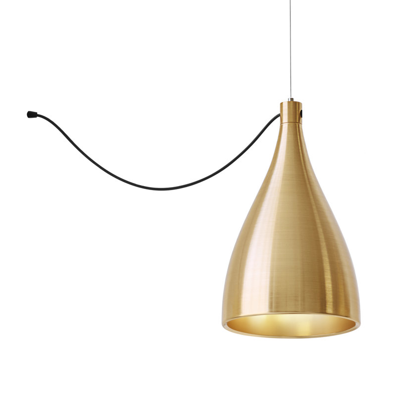 Swell String Single Pendant, Brass/ Brass