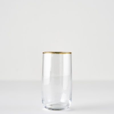Premium Highball Glass With Silver/Gold Rim