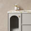 Meuble-lavabo mural 36 po avec deux tiroirs et portes, comptoir Terrazzo et lavabo en céramique blanche Sleek Bay