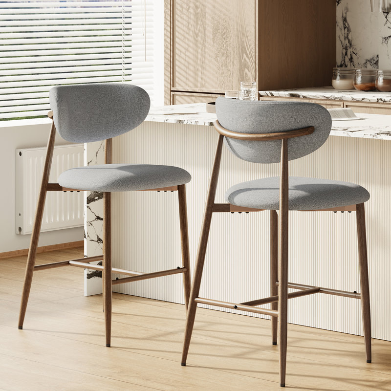 Tabouret de comptoir rembourré Westhampton, Gris, 2