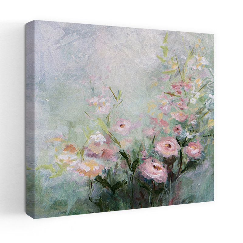 Garden Secrets 1, art floral contemporain, H 24 po x l 24 po