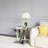 Glass Top End Table With Mirror Finish Stainless Steel Base-1407916659