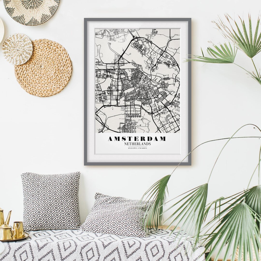 Gerahmtes Poster Classic Amsterdam Street Map