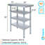 30 po X 15 po Table en acier inoxydable avec trois tablettes inférieures-117042554