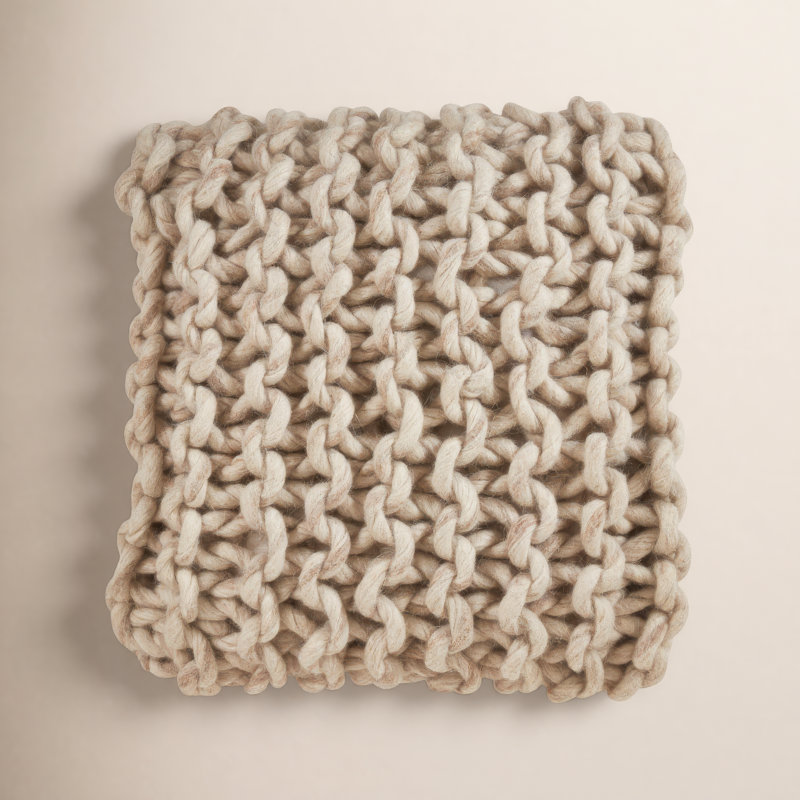 Coussin en laine Zayn, Naturel, Polyester / Bourre en polyester