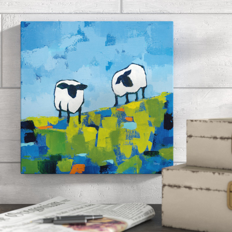Two Sheep by Phyllis Adams - Wrapped Canvas Painting, 30cm H x 30cm W
