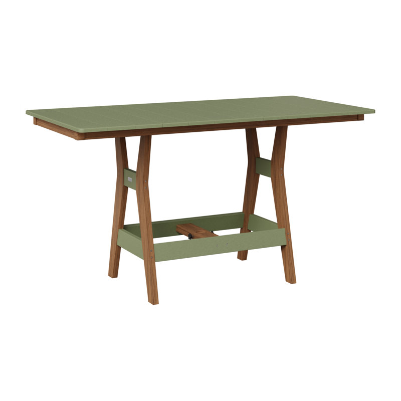 Harbor Outdoor Bar Table, Sage, Antique Mahogany, 38.87" H x 66" W x 33" D