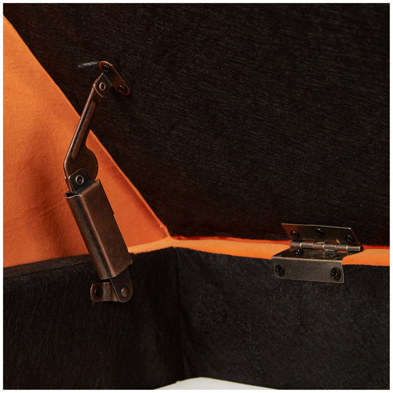 51.5" Bed Bench with Storage Velvet, Orange