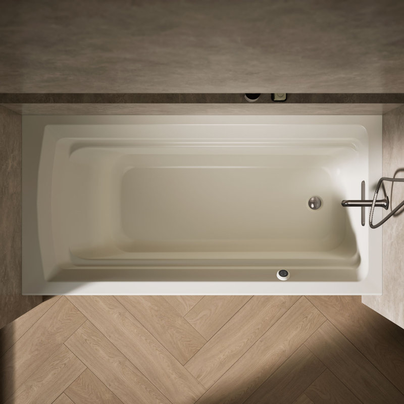 Archer 72" x 36" Soaking Bathtub, Biscuit, Right