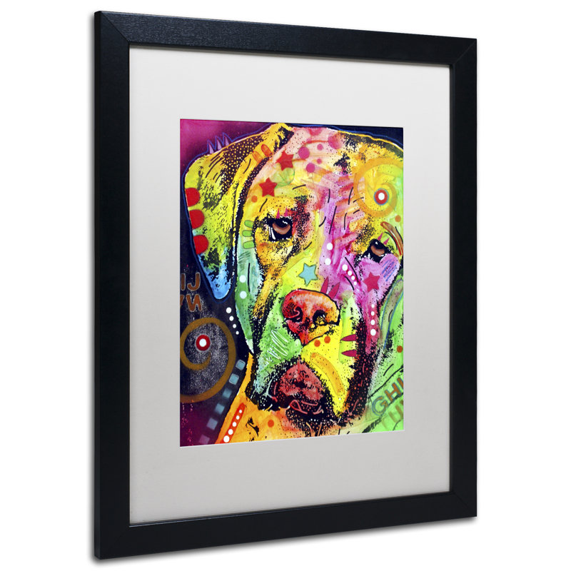 Mastiff II mat sur toile tendue, H 14 po x l 11 po x P 0,5 po, Blanc