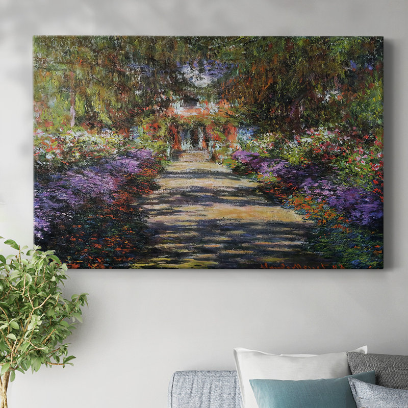 Sentier dans le jardin de Monet à Giverny, 1901, toile tendue avec châssis, H 12 po x l 18 po