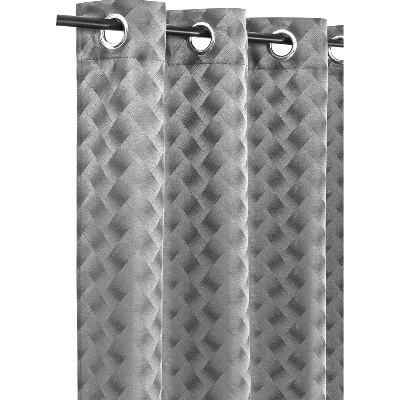  Panneau de rideau simple obscurcissant géométrique, gris