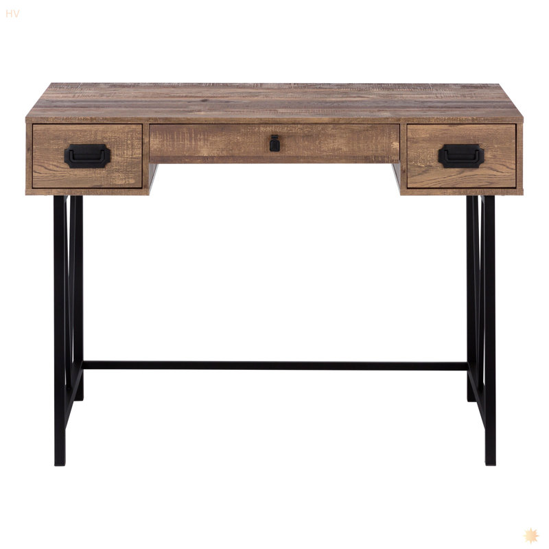 Bureau d'ordinateur, bureau personnel, ordinateur portable, tiroirs de rangement, L 48 po, travail, stratifié, métal noir, transitionnel