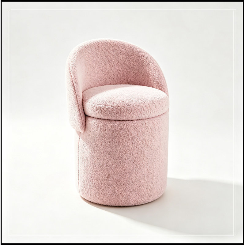 Fauteuil demi-tonneau avec rangement à plateau rabattable, Rose