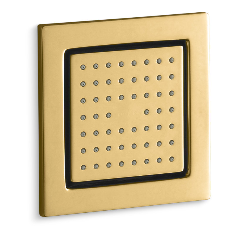 WaterTile Square Adjustable Body Spray, Vibrant Moderne Polished Gold