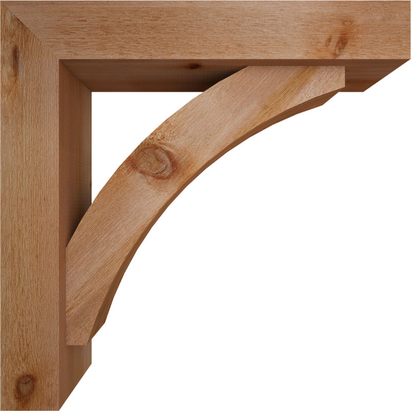 Thorton Block Bracket with Offset Brace, 28 x 28, 6"W Western Red Cedar (Rough Sawn)