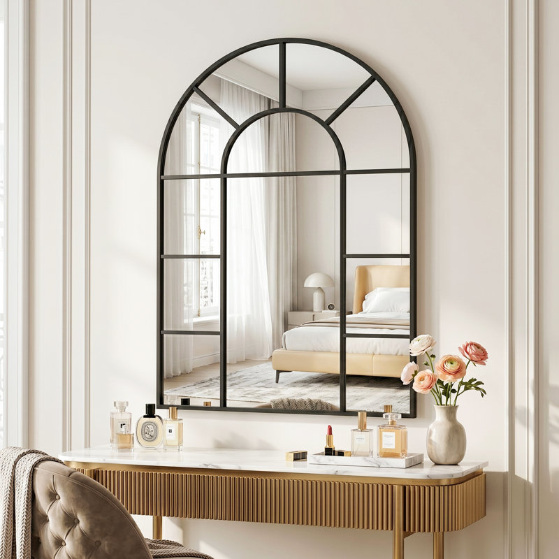 Miroir mural arqué en alliage d'aluminium, 30"×40"