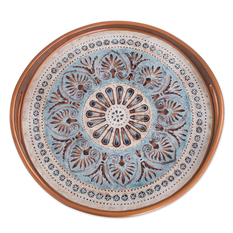Masterson Glass Decorative Tray, Brown, 2" H x 12.5" W x 12.5" L