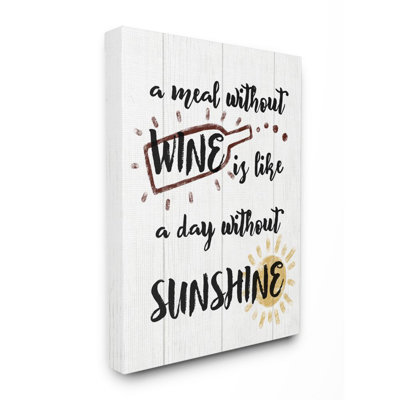 «A Meal Sans Wine» Drink Humor Text par Julia Purinton - impression d'art graphique